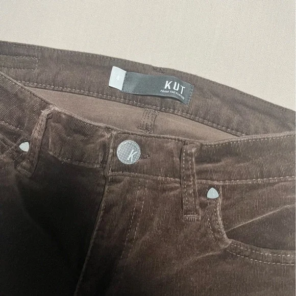 Kut from the Kloth Diana Fab Ab Skinny Corduroy Jeans Size 4 Chocolate Brown - Picture 6 of 12